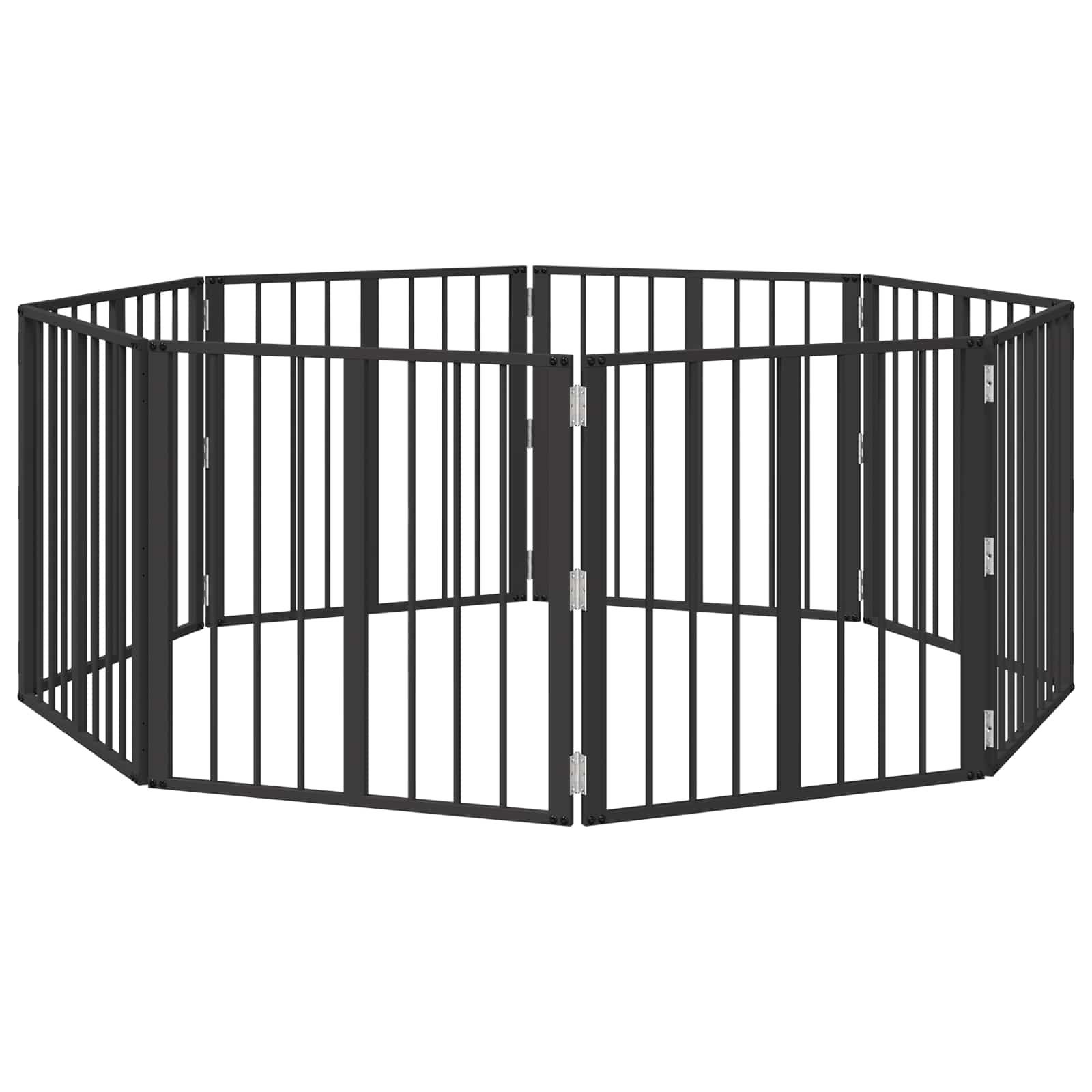 vidaXL Hundezwinger 60 x 60 cm Hunde Absperrgitter Faltbar 8-teiliges Schwarz 60x60 cm Ver