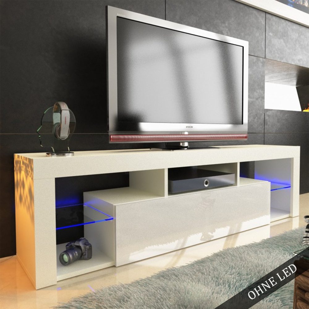 pressiode Lowboard TV ohne LED TISCH Weiß SCHRANK BOARD LOWBOARD 200cm