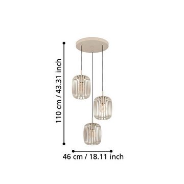 EGLO Hängeleuchte ROMAZZINA, ohne Leuchtmittel, Pendelleuchte, Hängeleuchte aus Metall in Sandfarben, E27, Ø 46 cm