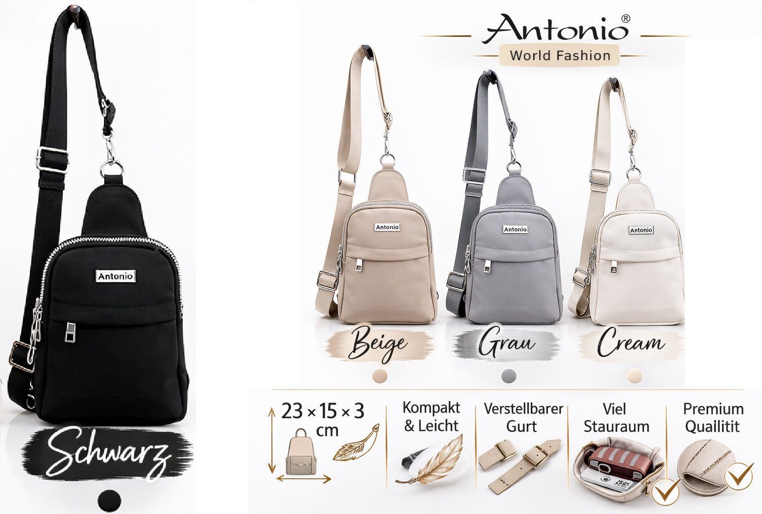 Antonio Umhängetasche Antonio Umhängetasche Handy Bag Handytasche verschiedene Farben