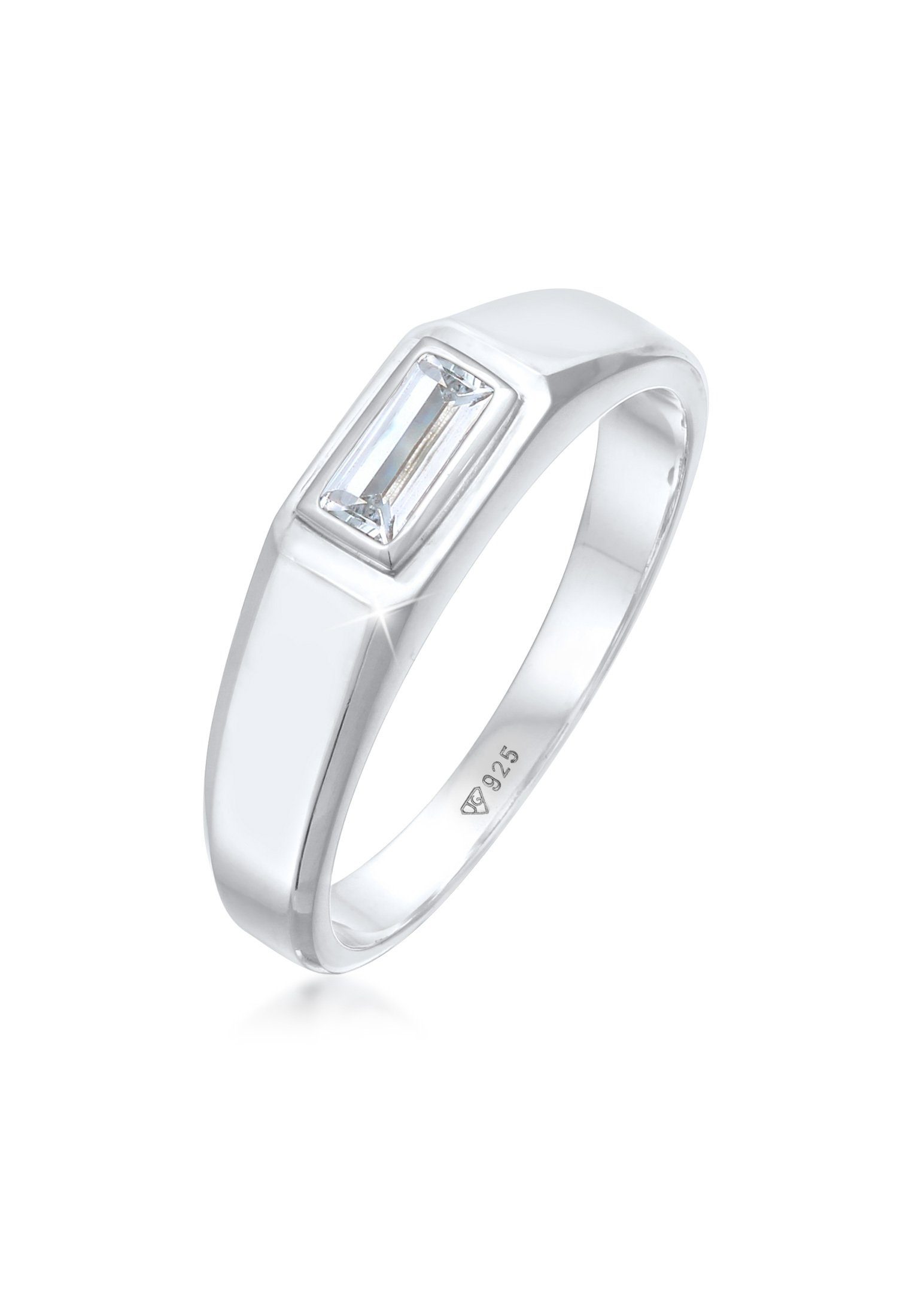 Kuzzoi Siegelring Herren Topas Baguette 925 Silber
