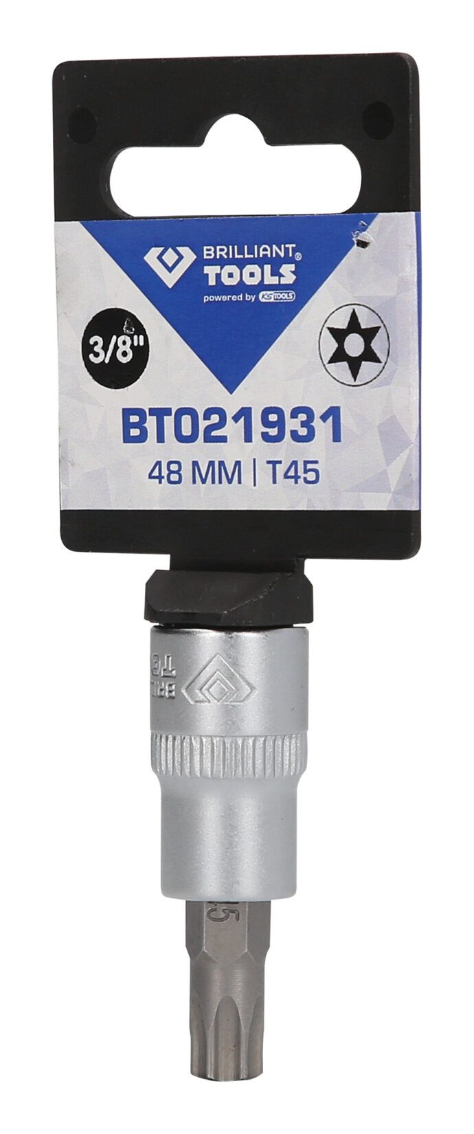 Brilliant Tools Torx-Bit, 3/8" Stecknuss, mit Stirnlochbohrung, TB45