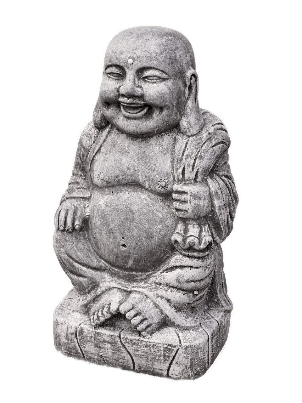 Stone and Style Gartenfigur Frostfeste Steinfigur dicker Buddha stehend XL