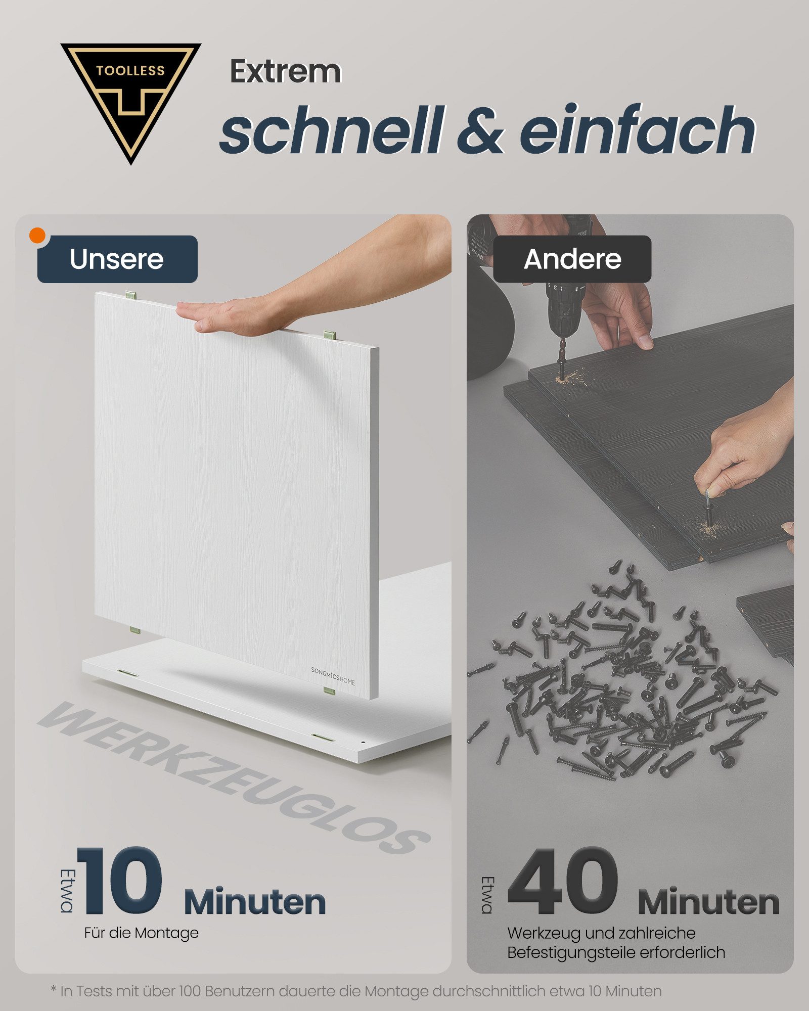 SONGMICS HOME Bücherregal, superschnelle werkzeuglose Montage, Regal, 6 Sto günstig online kaufen