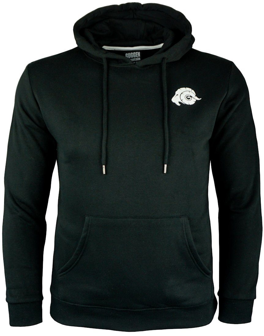 Kapuze und Kapuzenpullover Hoodie Mountain Schwarz-MIT-Logo Pullover HW02 mit Fleece GUGGEN Hoodie