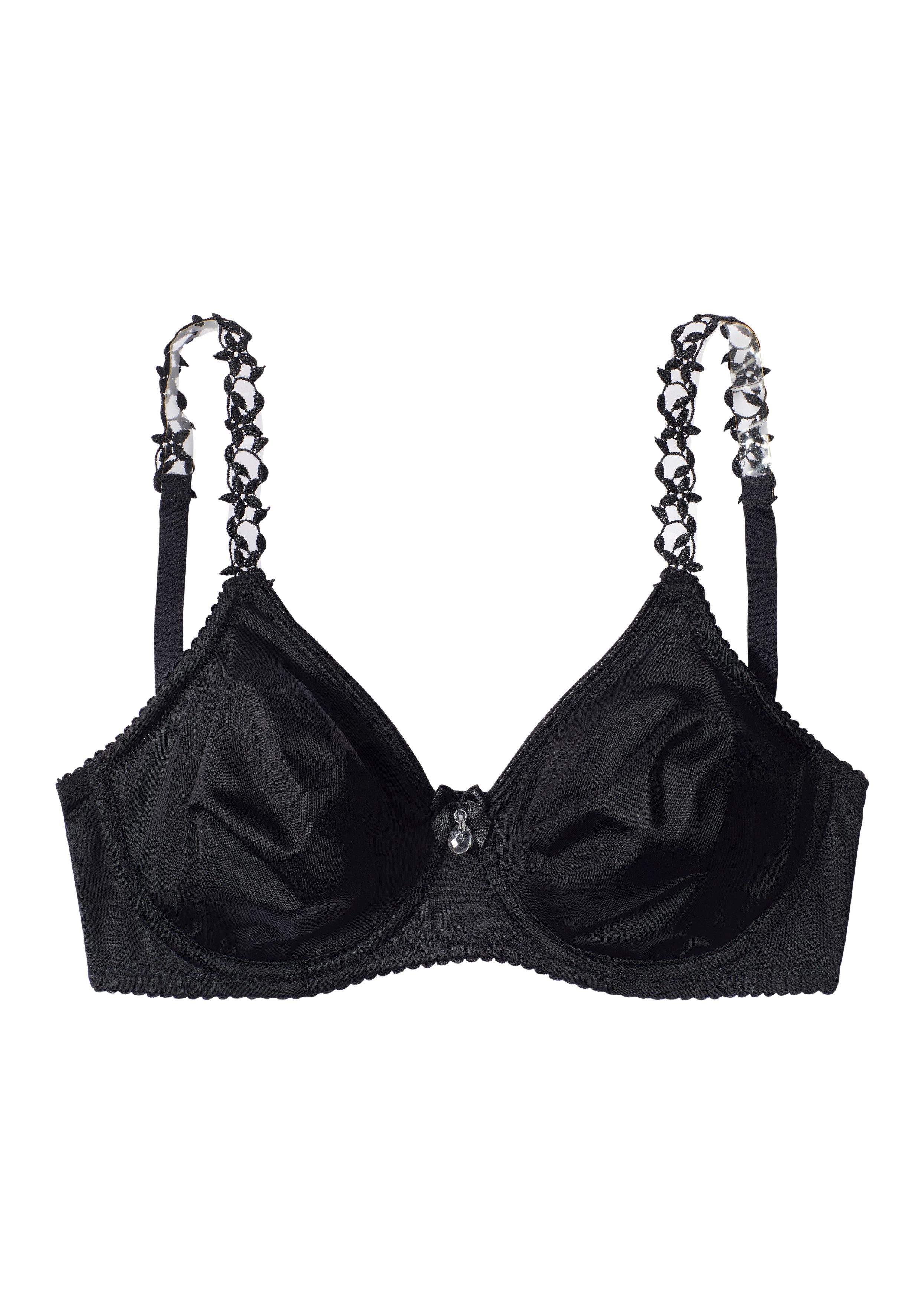 Nuance T-Shirt-BH mit Bügel, ohne Schale mit transparenten Stickerei Trägern, Dessous