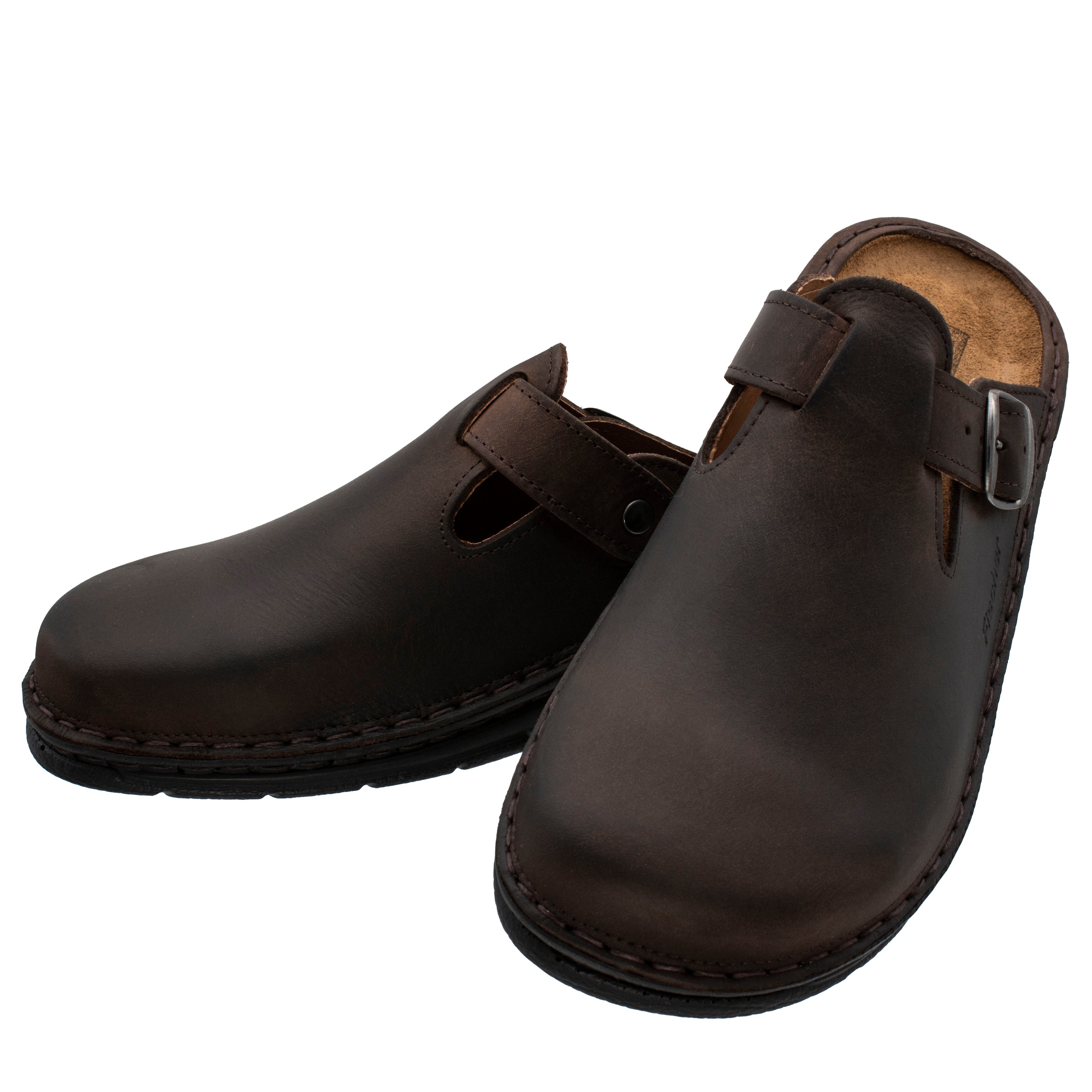 Fischer-Markenschuh Andreas Pantolette aus Nubukleder, Weite G, Ledereinlegesohle herausnehmbar