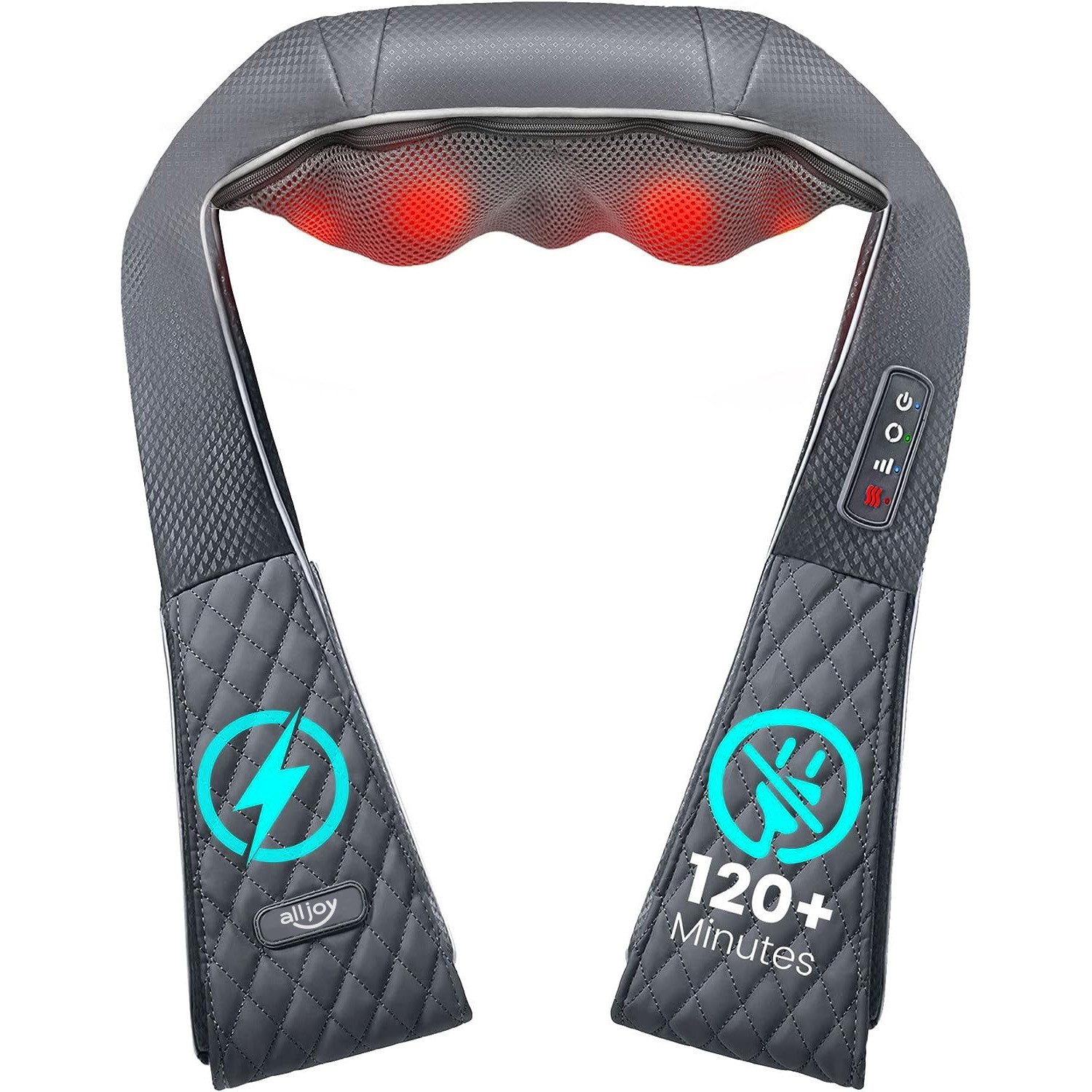 Nacken-Massagegerät Kabelloses Rückenmassagegerät mit Wärmefunktion & 3D-Shiatsu-Massage