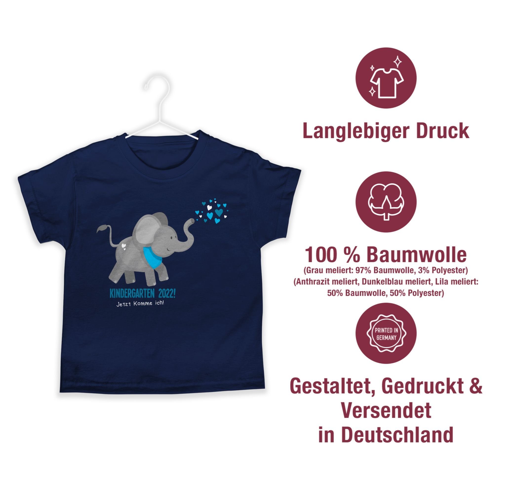 Kinder Kids (Gr. 92 - 146) Shirtracer T-Shirt Kindergarten 2022 süßer Elefant - Kindergarten Geschenk - Jungen Kinder T-Shirt Ki