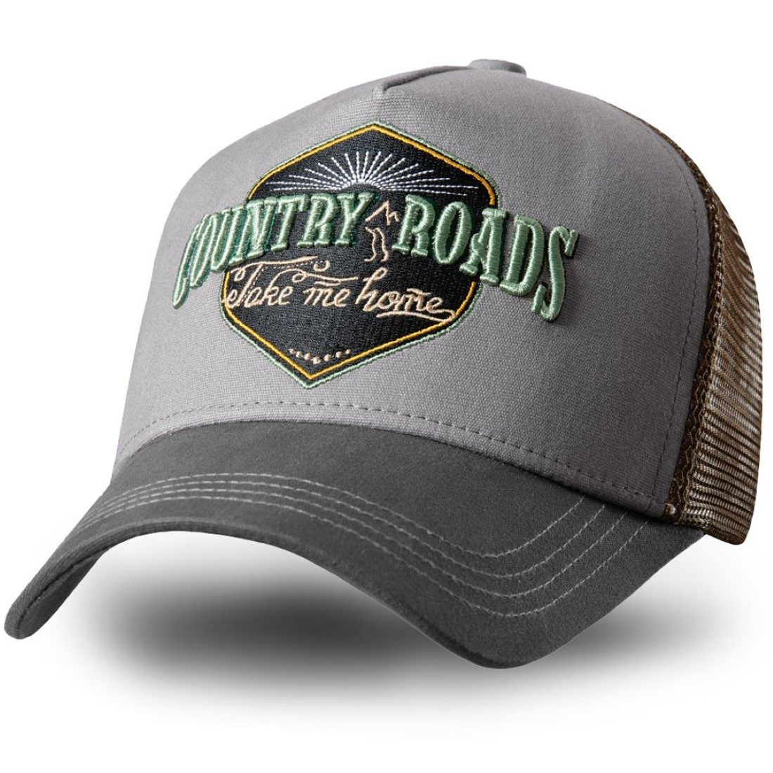 Stars & Stripes Trucker Cap Country Roads Western Mesh Basecap, aufwändig bestickt