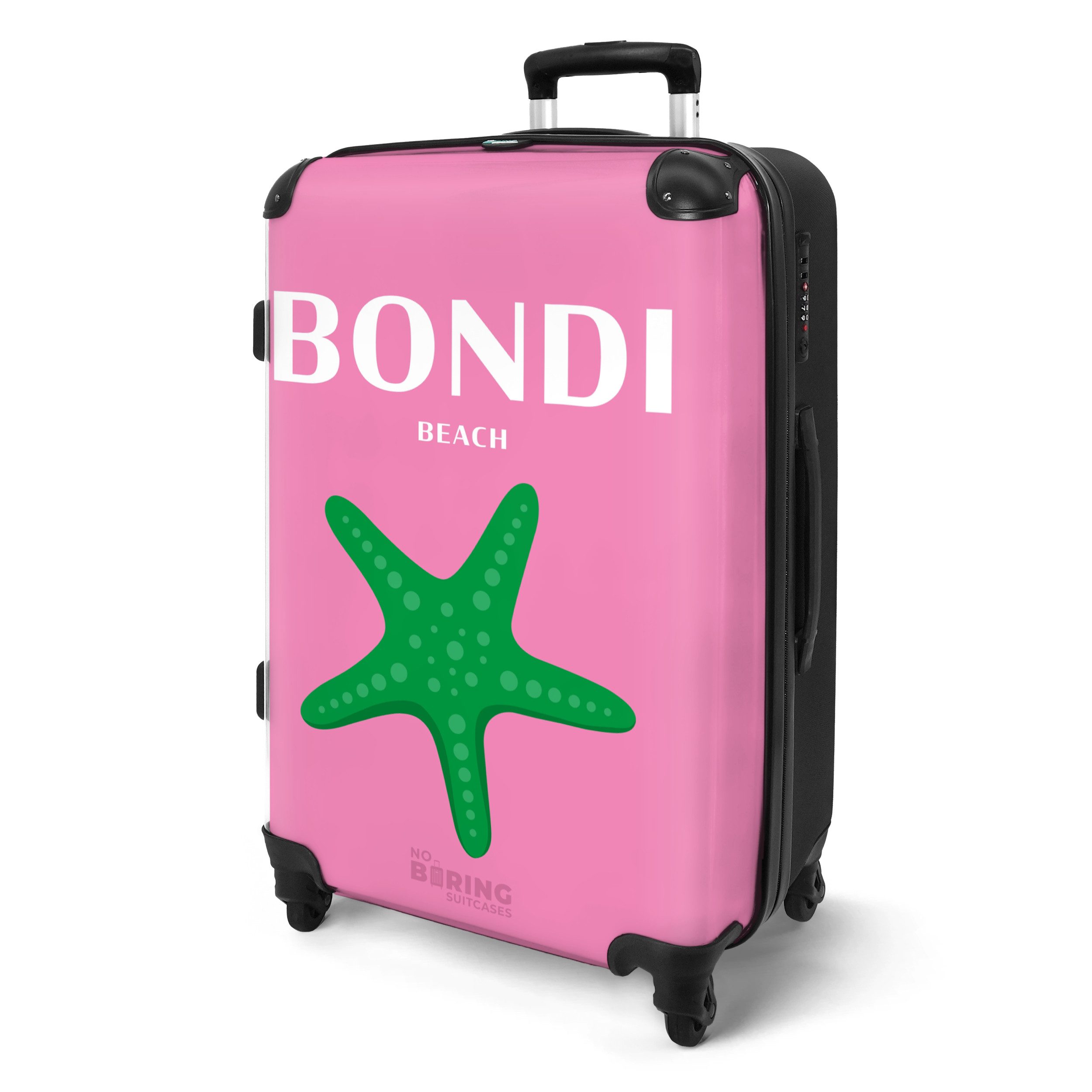 NoBoringSuitcases.com© Hartschalen-Trolley Rosa mit Bondi-Strand 67 günstig online kaufen