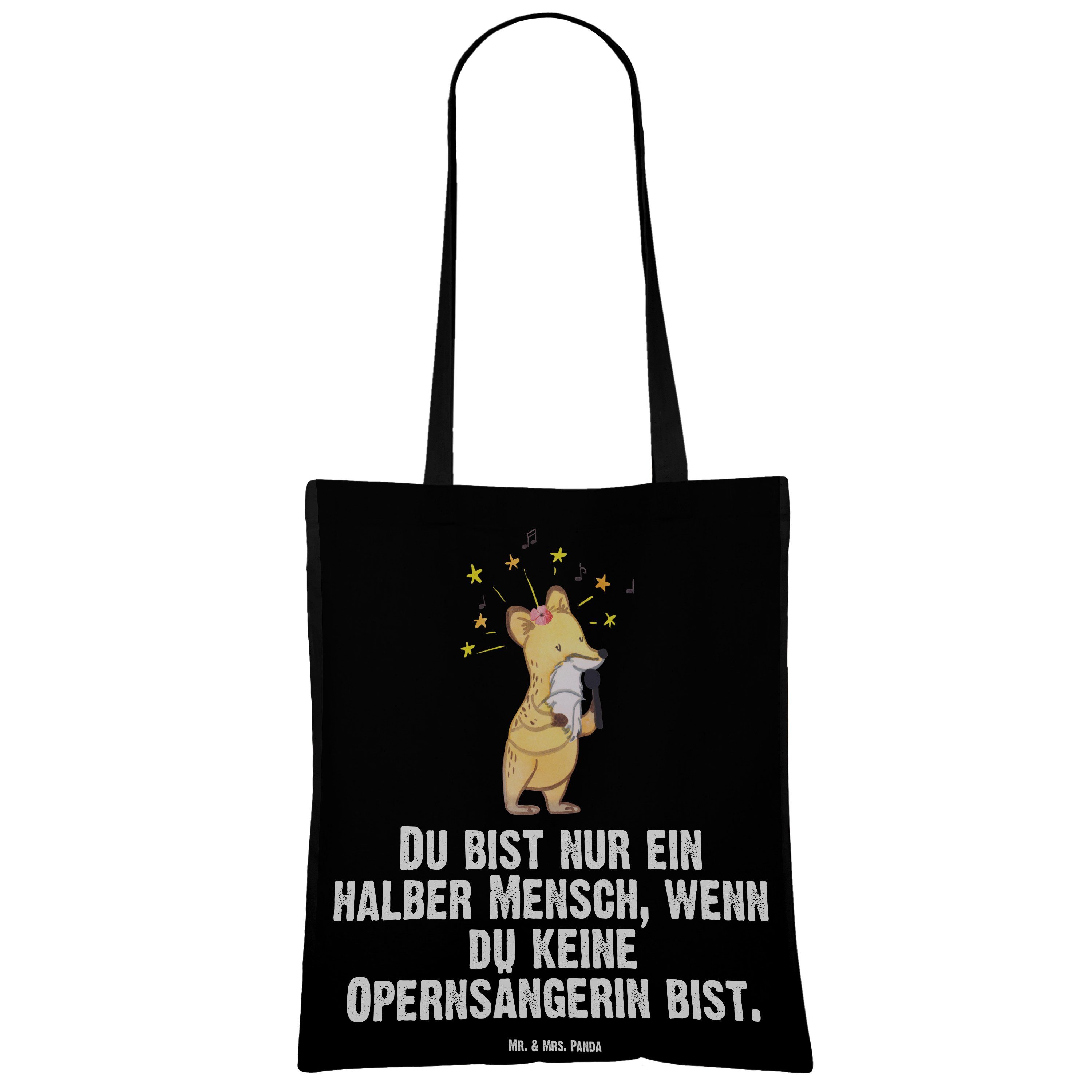 Herz Geschenk, Stoffbeutel, mit - Panda & Tragetasche Schwarz Dankeschön, - Mr. Opernsängerin (1-tlg) Mrs.