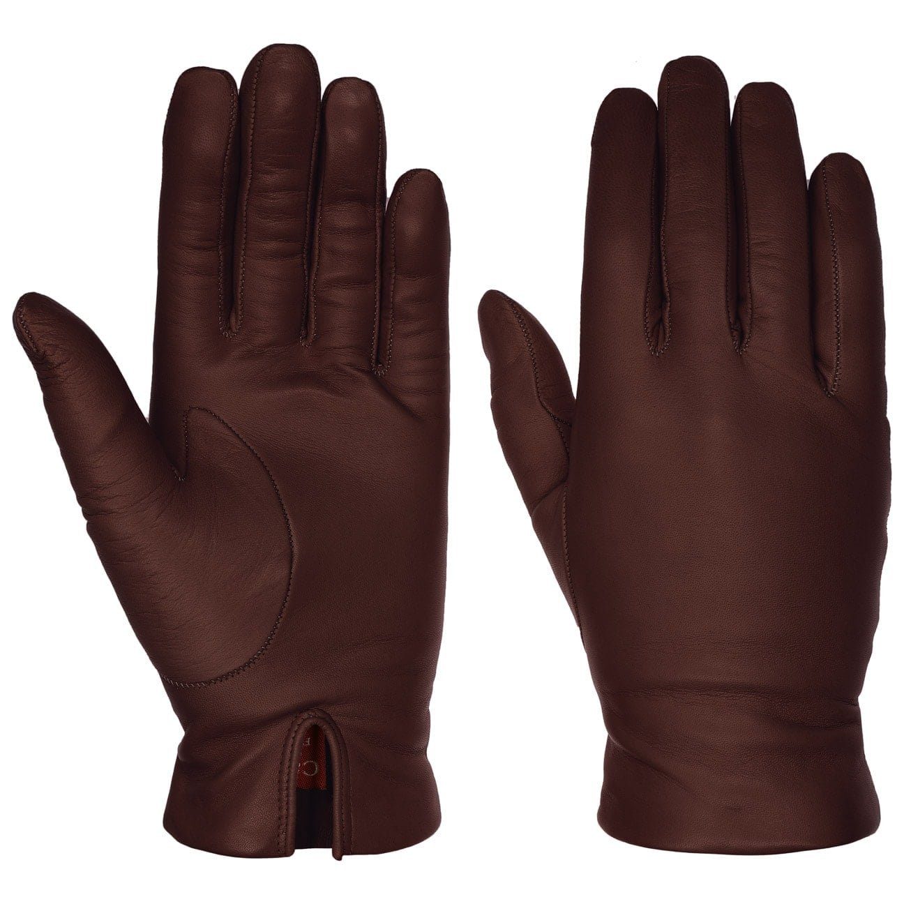 Caridei Lederhandschuhe (1-St) Fingerhandschuhe mit Futter, Made in Italy