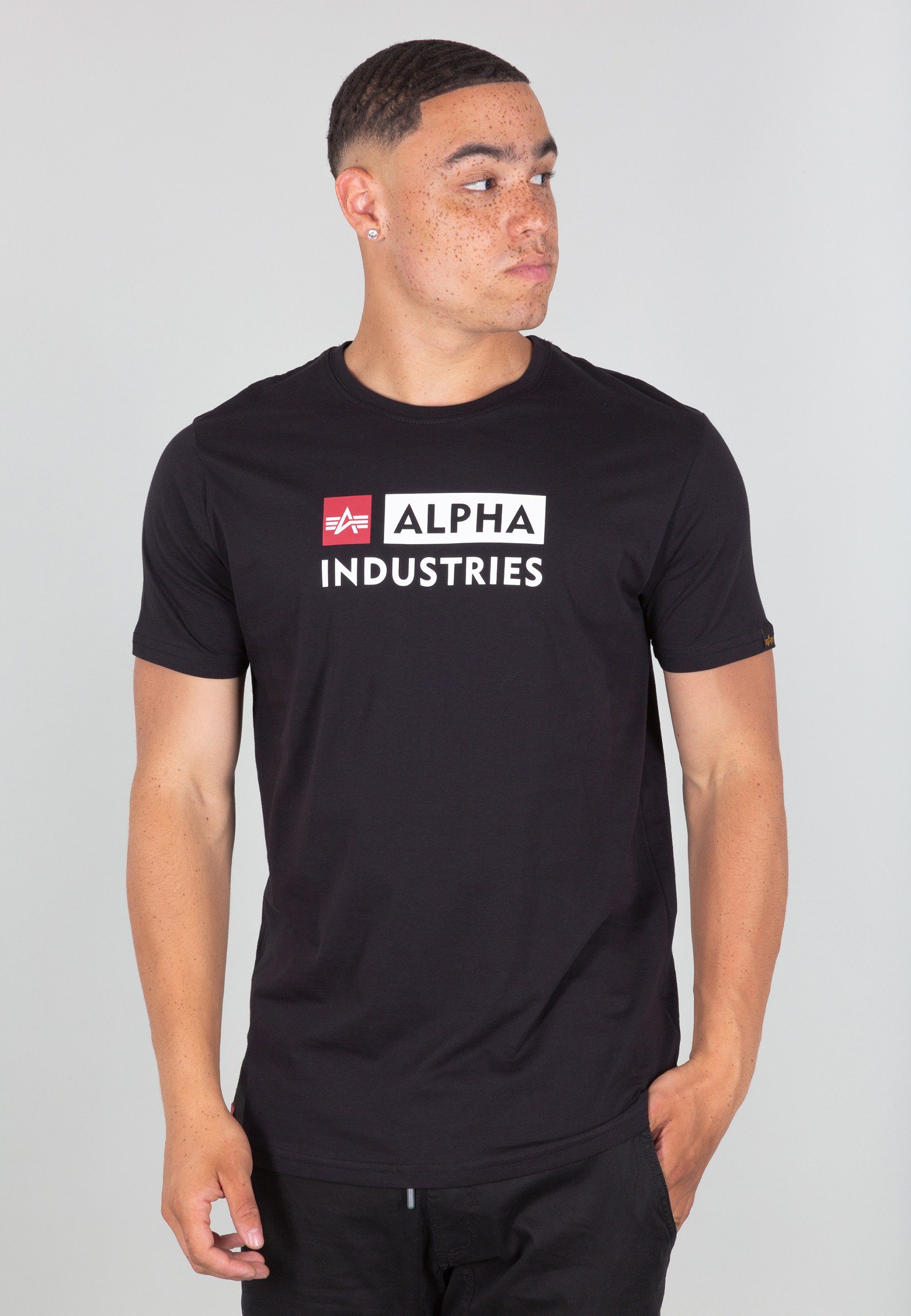 Alpha Industries T-Shirt Alpha Industries Men - T-Shirts Alpha Block-Logo T black | T-Shirts