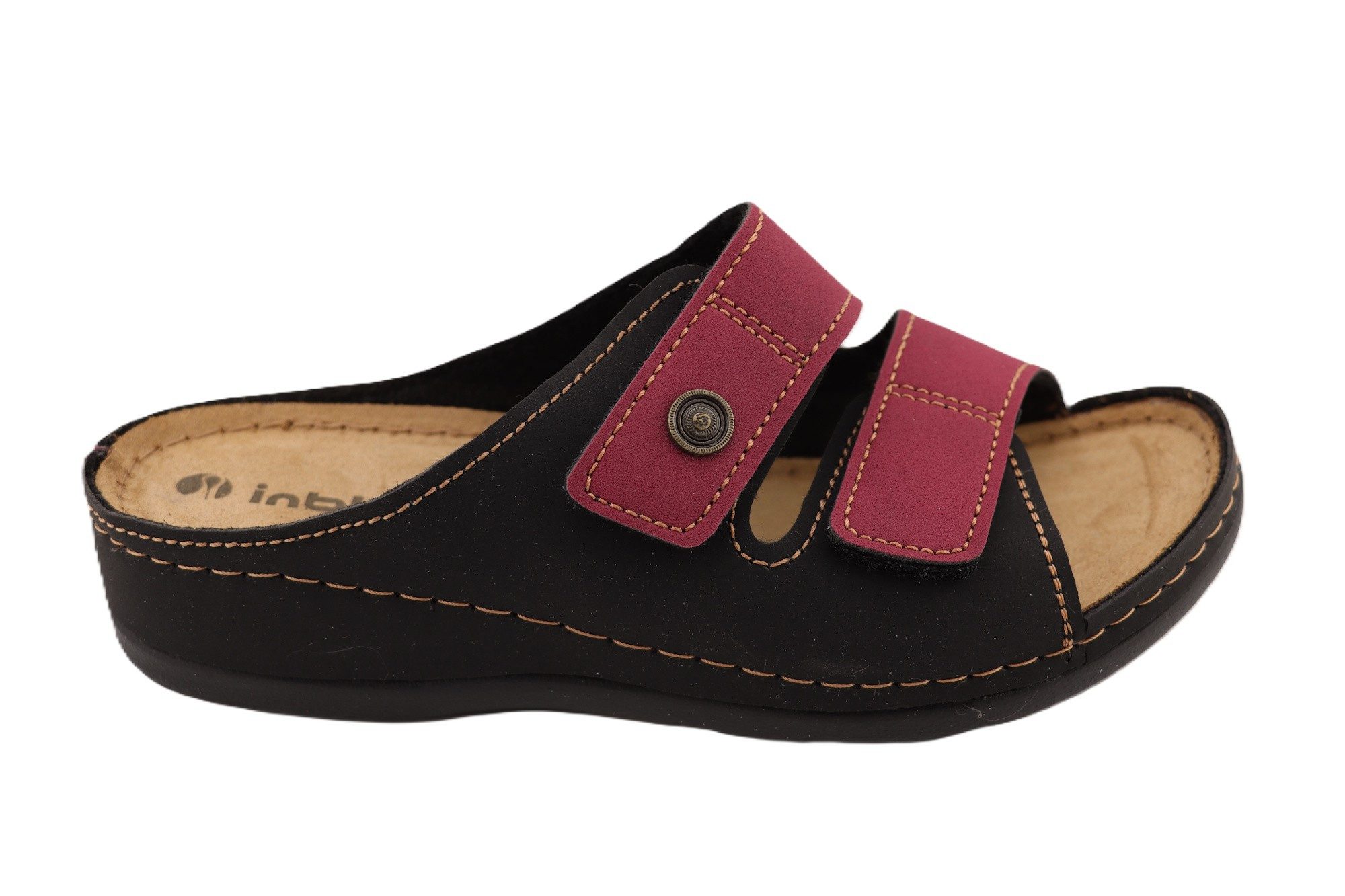 INBLU Klettverschluss Pantolette Hausschuh