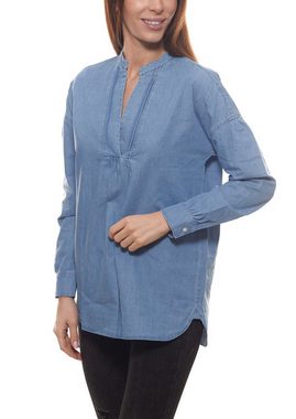 seidensticker Blusentop Seidensticker Bluse schicke Damen Sommer-Tunika Shirt Freizeit-Bluse in Jeansoptik Blau