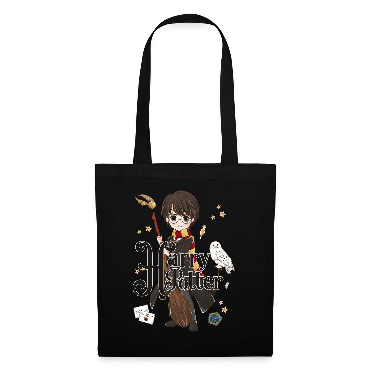 Spreadshirt Henkeltasche Harry Potter Elemente Stoffbeutel (1-tlg)