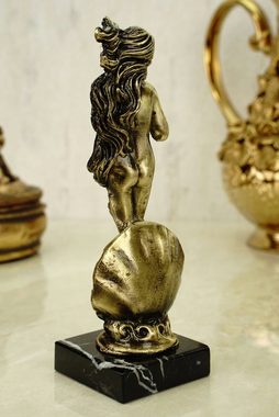Kremers Schatzkiste Dekofigur Metall Figur Aphrodite nach Boticcelli 15cm gold matt Göttin der Liebe