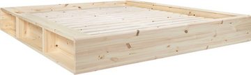 Karup Design Futonbett Ziggy, in mehreren Breiten, zertifiziertes Massivholz, praktische Ablagefläche neben der Matratze, viel Stauraum