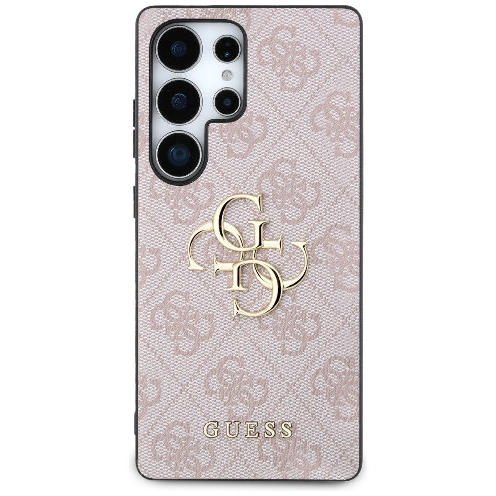 Guess Handyhülle Galaxy S25 Ultra Kunstleder rosa Logo goldfarben 6,9 Zoll, Kantenschutz