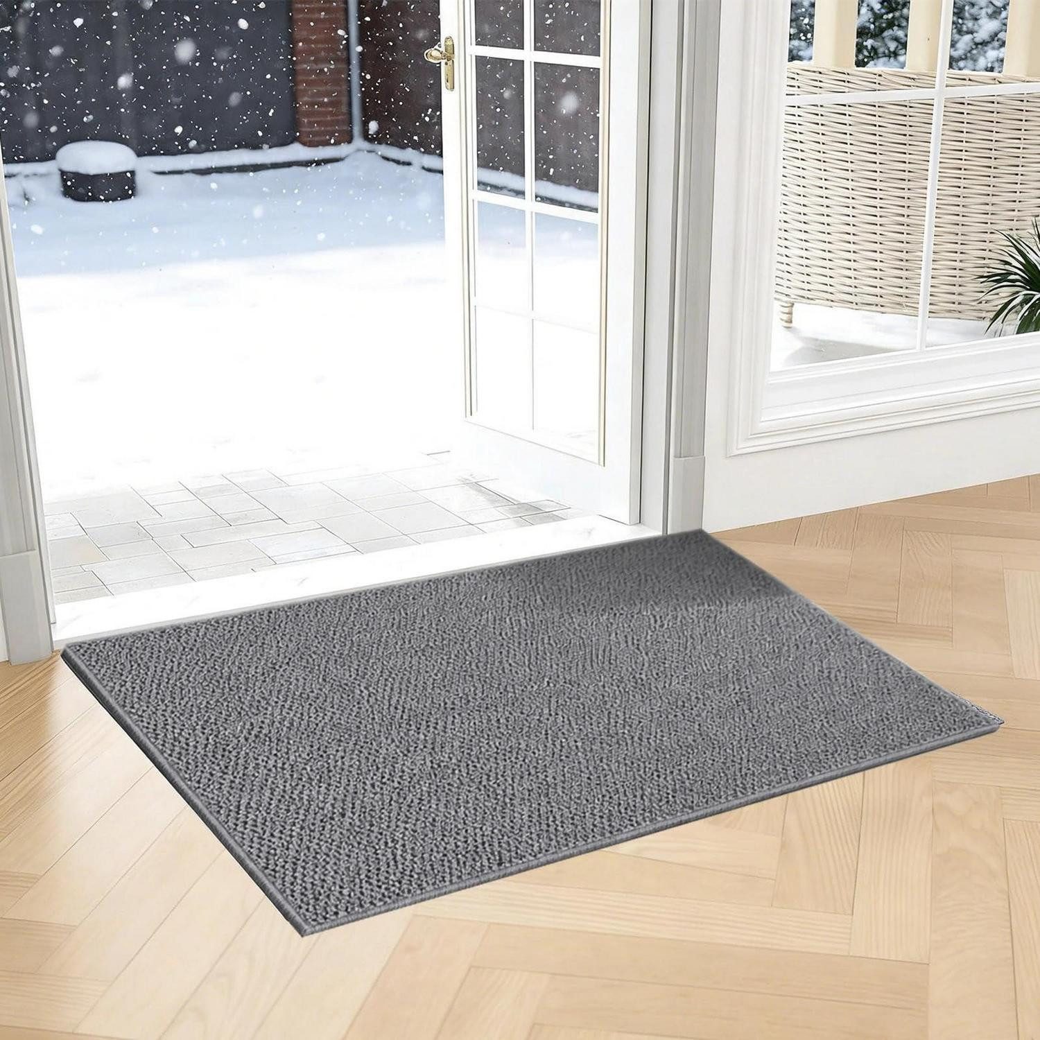 LuxusKollektion Fußmatte Schmutzfangmatte 60x90 cm Flach Zuschneidbar, rechteckig, Höhe: 4 mm