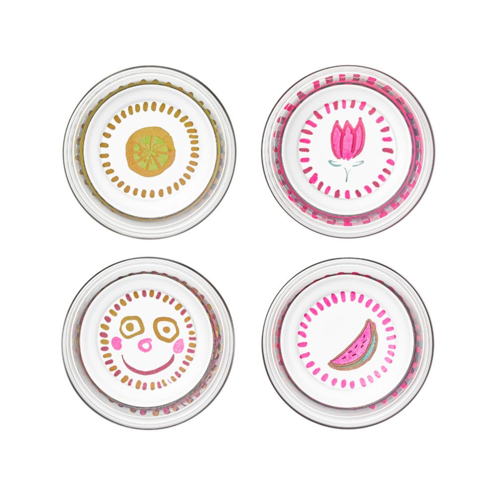 Crystalex Schüssel Candyland Kristallschussel 150 ml 4er Set, Kristallglas, (Set, 4-tlg), Kristallglas, Candyland ROXY by Martin Jašontek, Handbemalt