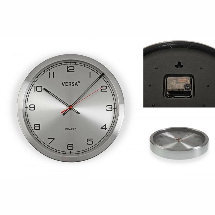 Bigbuy Uhr Wanduhr Aluminium 4 1 x 25 x 25 cm