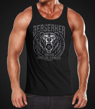 Neverless Tanktop Herren Tank-Top Berserker Bär Viking Runen nordische Mythologie Muskelshirt Muscle Shirt Neverless® mit Print