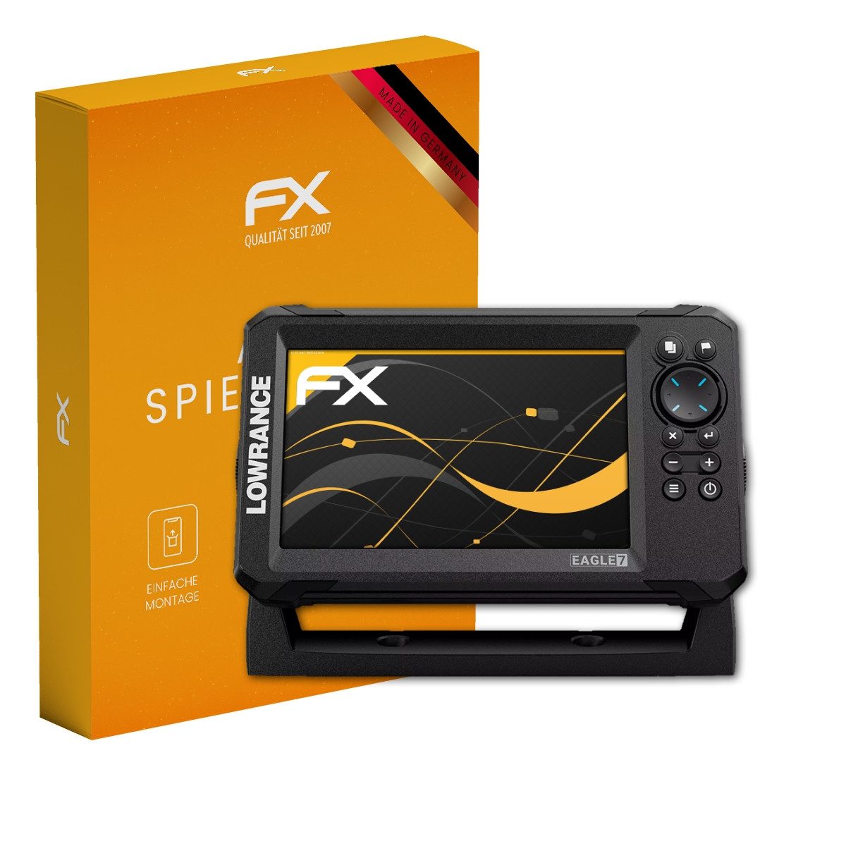 atFoliX Schutzfolie für Lowrance Eagle 7, Entspiegelnd und stoßdämpfend