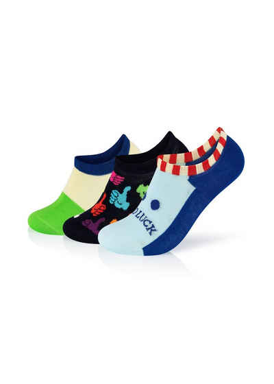 Happy Socks Sneakersocken 3-Pack Lucky No Show Sock gekämmte Baumwolle