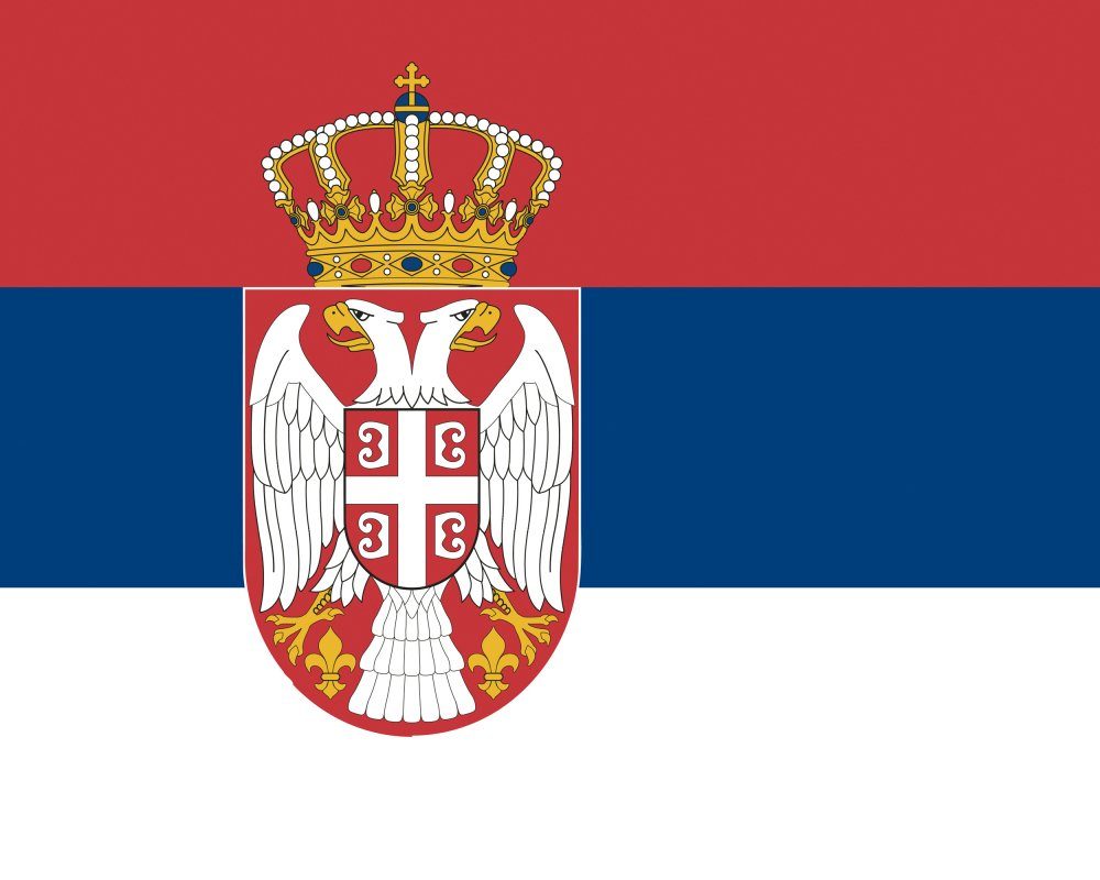 1art1 Kunstdruck Serbien - Flaggen Der Welt