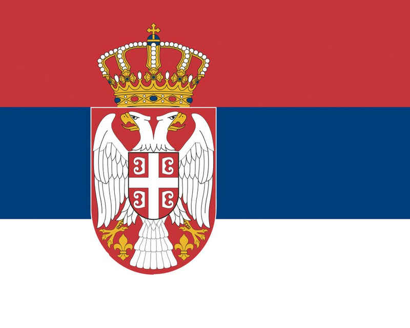 1art1 Kunstdruck Serbien - Flaggen Der Welt