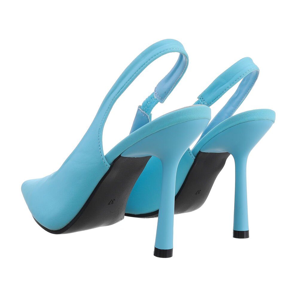 Ital-Design Pumps Pfennig-/Stilettoabsatz Damen Elegant Hellblau High-Heel-Pumps Abendschuhe in Heel High