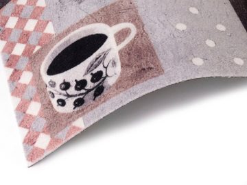 Küchenläufer BON CAFE, Primaflor-Ideen in Textil, rechteckig, Höhe: 5 mm, mit Schriftzug & Motiv Kaffee, rutschhemmend, waschbar, Küche