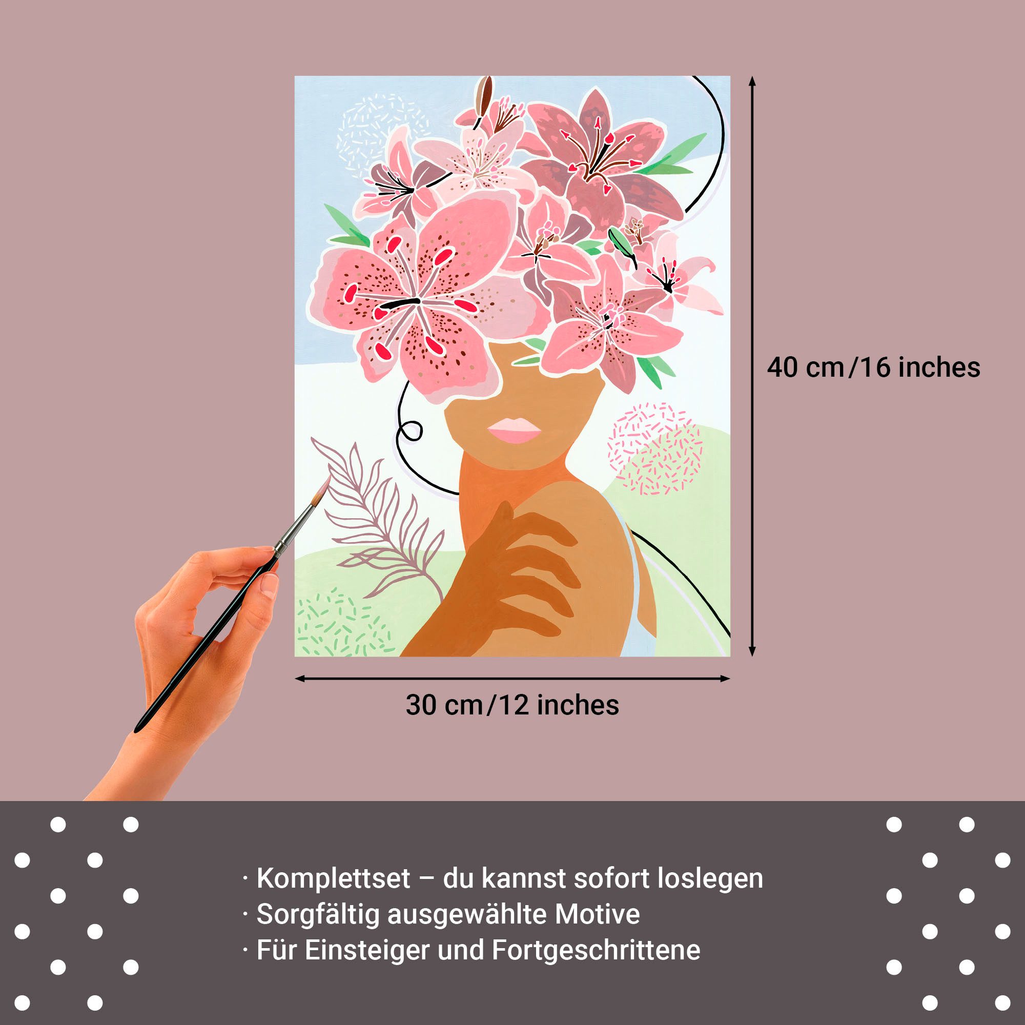 Ravensburger Malen nach Zahlen CreArt, Leinwand Gedankenblumen, Made in Europe