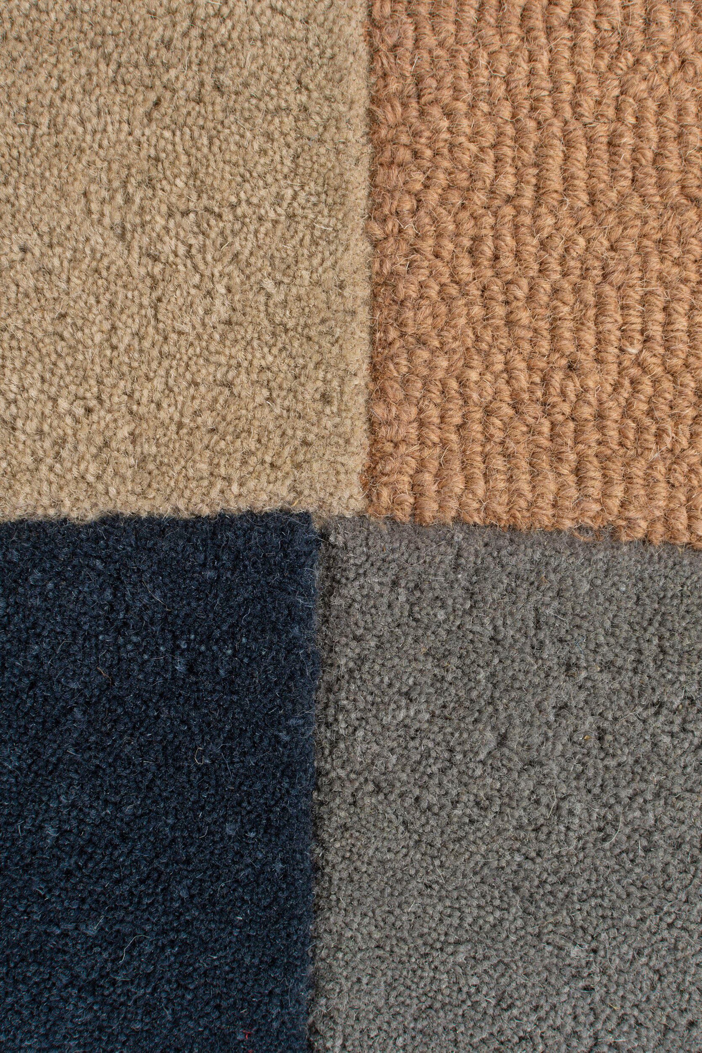 FLAIR RUGS Wollteppich Esre, aus 100% Wolle, rechteckig, Höhe: 9 mm, geometrisches Design, handgearbeiteter Konturenschnitt, Wohnzimmer