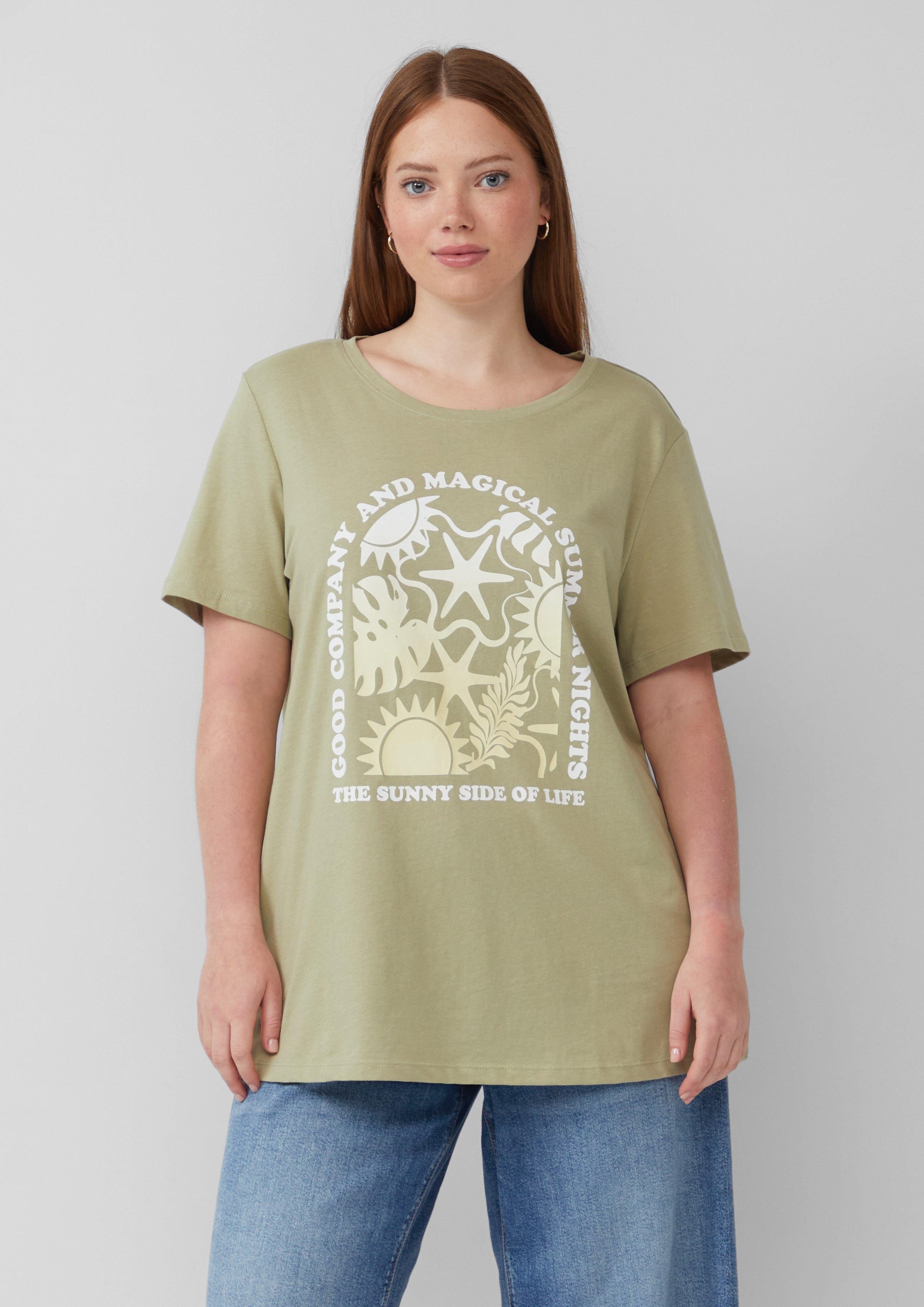 QS Kurzarmshirt Baumwoll T-Shirt mit Frontprint günstig online kaufen