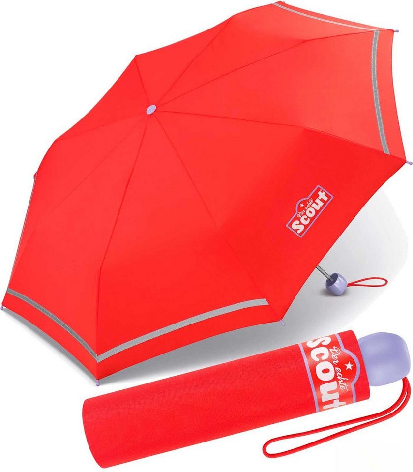 Scout Taschenregenschirm Mini Kinderschirm Basic reflektierend, leicht