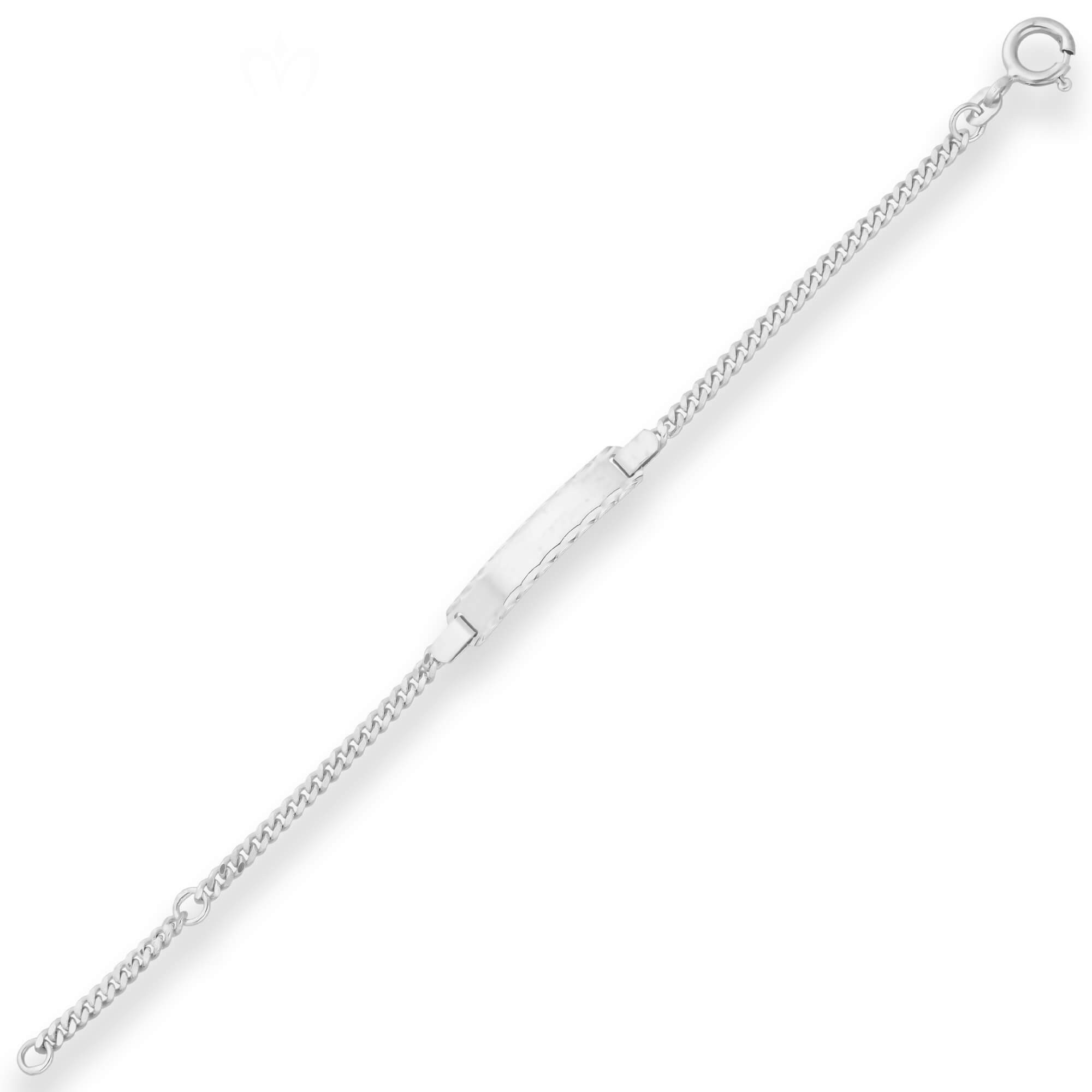 Schmuck Krone Panzerarmband 2,4mm Id-Armband Panzerkette Schildband aus 925 Silber 14cm, Silber 925