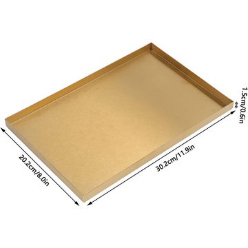 HIBNOPN Dekoschale Tablett Gold Deko Rechteckig, Badezimmer Tablett 20X10cm (1 St)