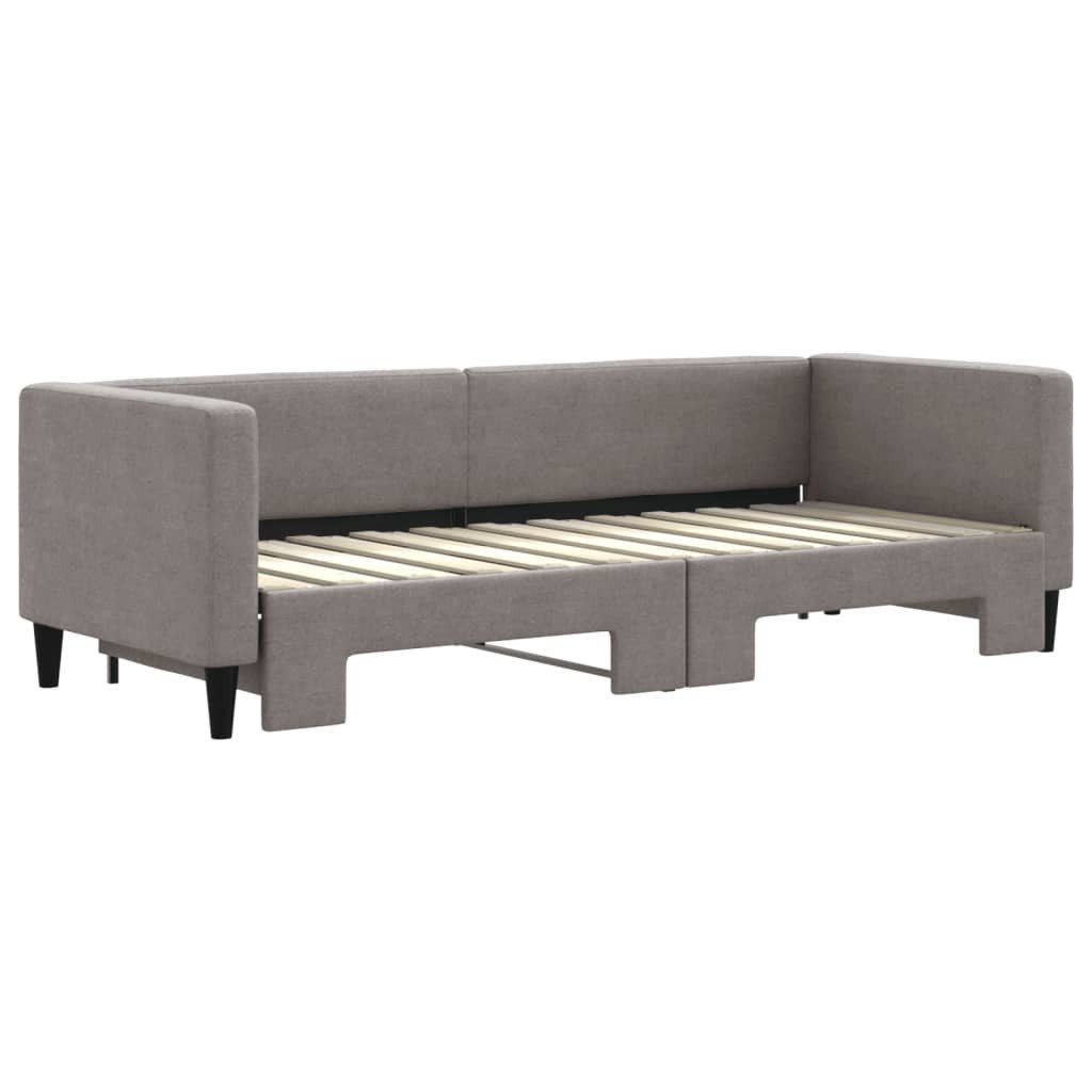 vidaXL Daybed, Tagesbett Ausziehbar Taupe 80x200 cm Stoff