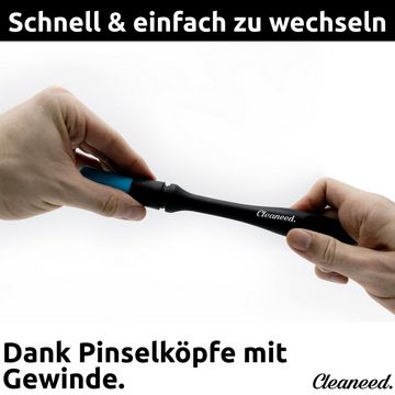 Cleaneed Felgenbürste Detailing Pinsel Auto Set 4+1 - 4 Verschiedene Universalaufsätze, Autopflege Pinsel, Felgenpinsel, Innenraum, Für jeden Einsatzzweck, (5-tlg), Extra weich, schonend und Chemikalienbeständig