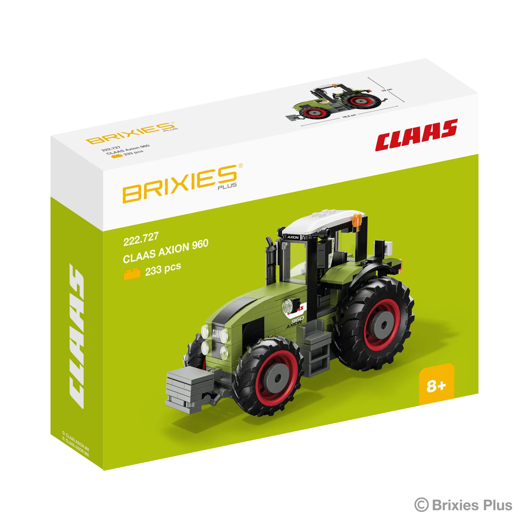 Brixies BRIXIES Plus Traktor CLAAS AXION 960 Konstruktionsspielsteine, kompatible Klemmbausteine