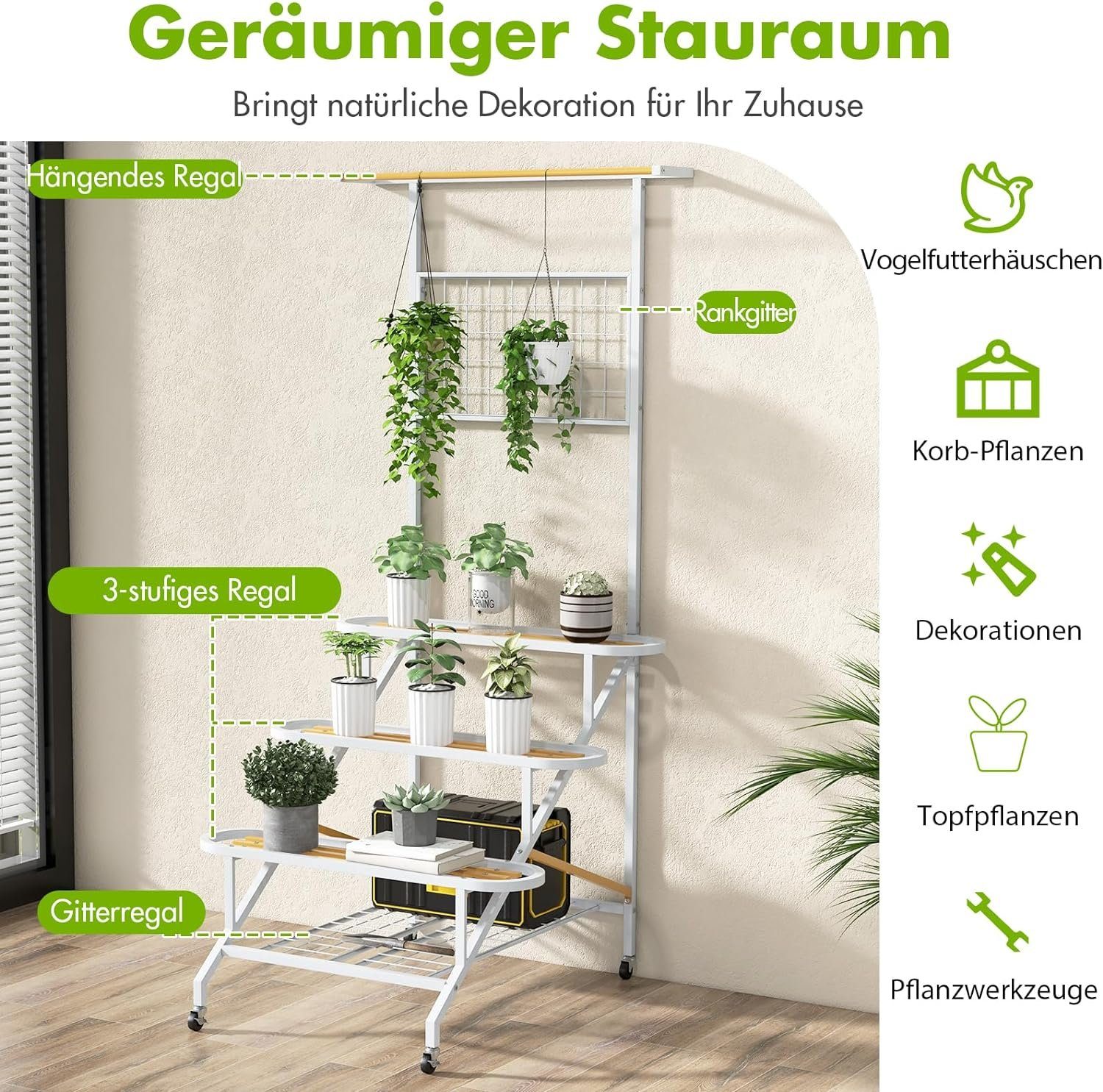 KOMFOTTEU Blumenständer Pflanzenleiter, mit 3 Ebenen, günstig online kaufen