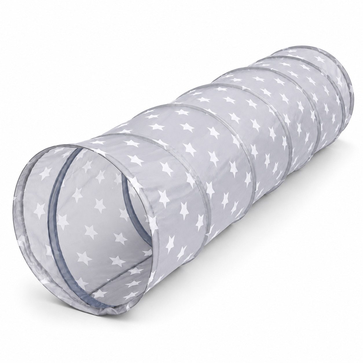 Knorrtoys® Spieltunnel Sterne Spieltunnel Kinder Krabbeltunnel Grau Indoor Outdoor 180 cm