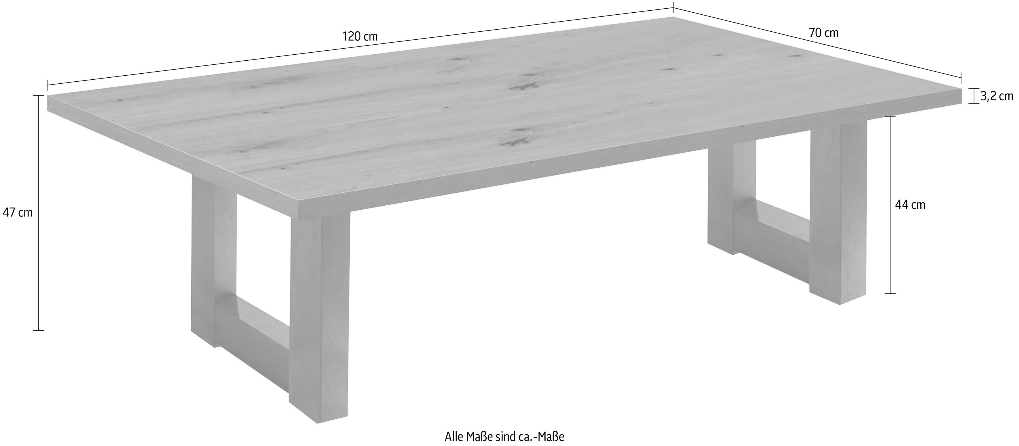 Mäusbacher Couchtisch, U-Gestell graphit/asteiche | | graphit asteiche