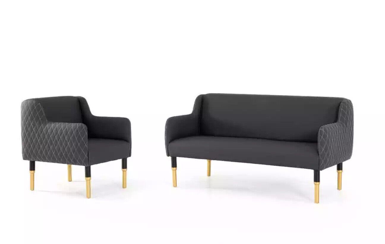 JVmoebel Sofa Sofa-Set Edelstahlmöbel Sofagarnitur Zweisitzer Einsitzer Sessel, Made In Europe