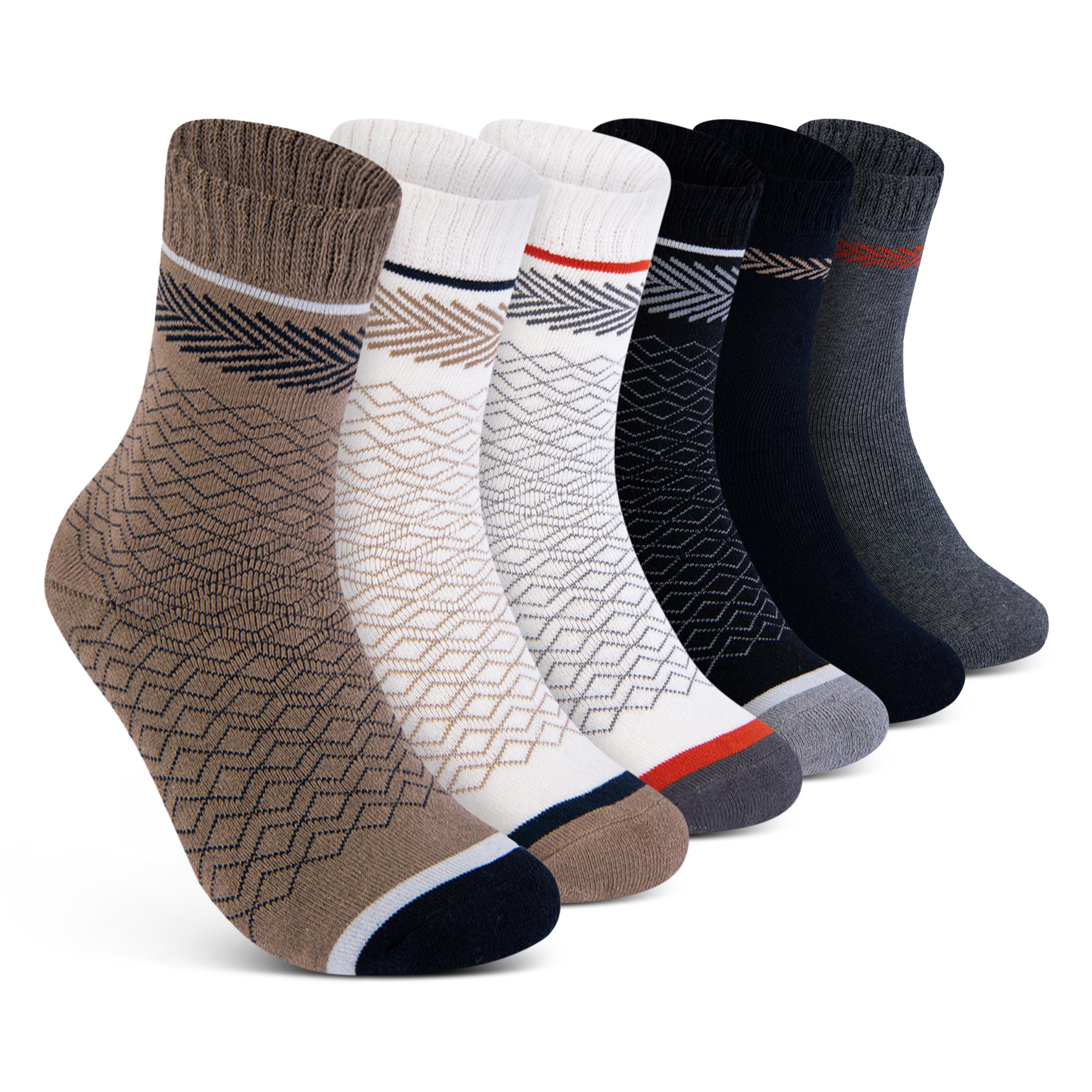 sockenkauf24 Thermosocken 6 oder 12 Paar Damen Wintersocken Damensocken mit Innenfrottee (6-Paar, 35-38) - 38203