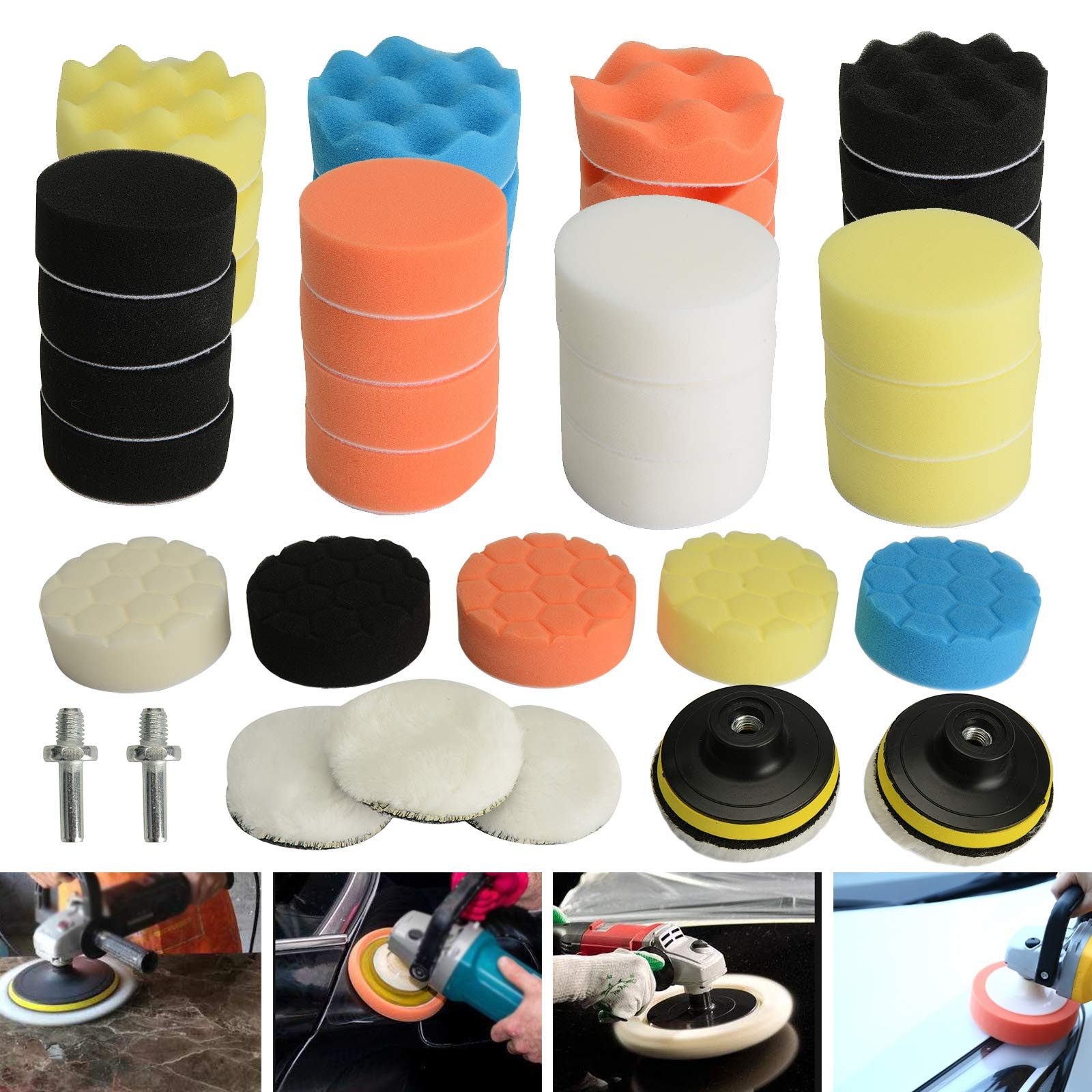 Youyijia Polierschwamm 40 x polishing sponge, 75 mm, polishing attachment, (40 St)