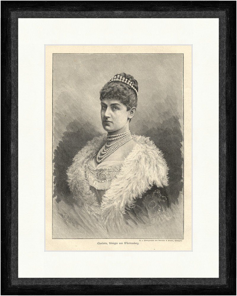 Kunstdruck Charlotte, Königin von Württemberg Deutsches Reich Perlenkette Faksim, (1 St)